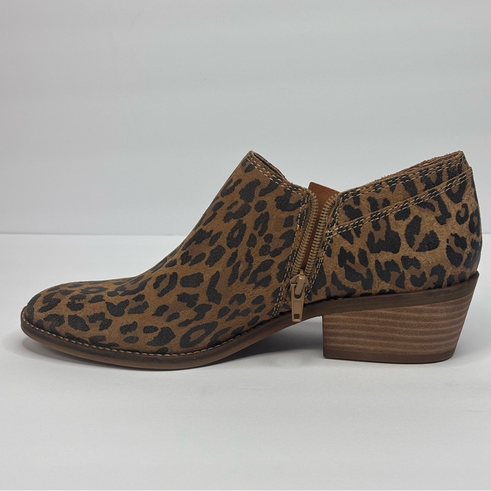 Lucky Brand Women's Leopard Print Fanky Ankle Boots side zip 9 M - Picture 5 of 14